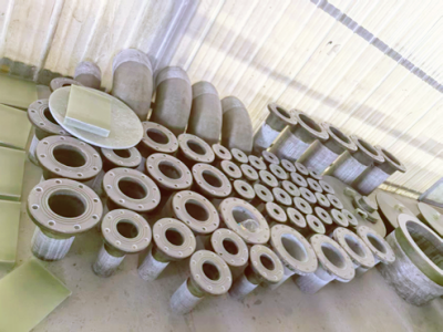 FRP pipe elbows and tees for directional changes in piping systems