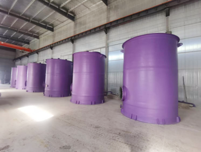 FRP pipes undergoing quality testing and inspection procedures