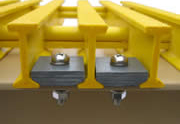 T Clips for pultruded grating